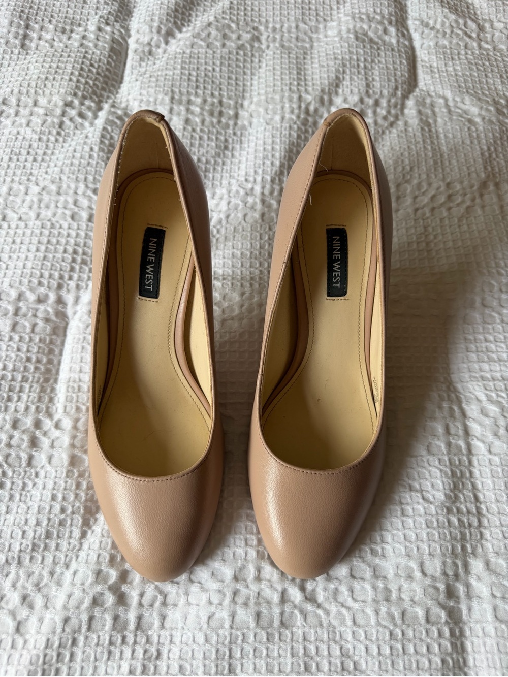 Nine West Blush Beige Round-Toe Heels